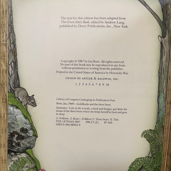 Vintage 1987 Goldilocks and the three bears children’s hardcover book. - Picture 4 of 9